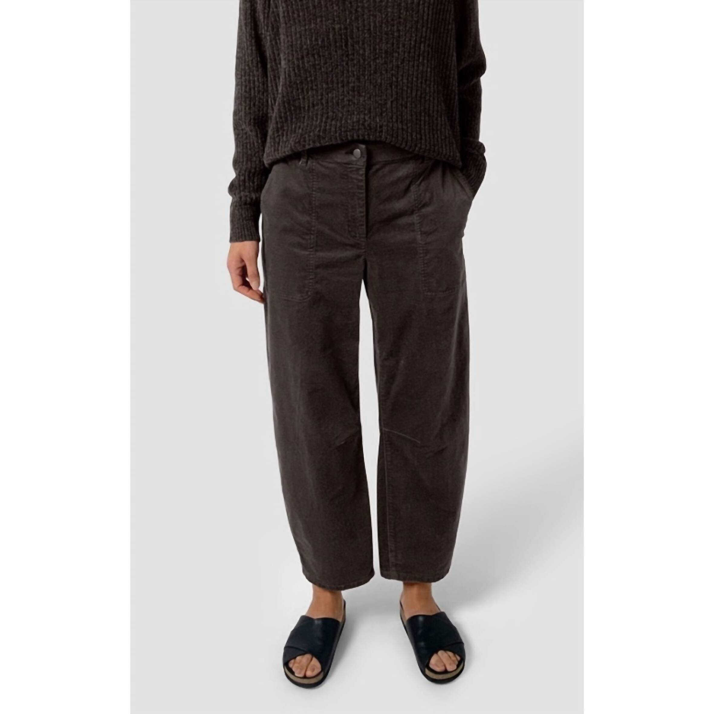 New Eileen Fisher Brushed Organic Cotton Barrel Pant In Rye
